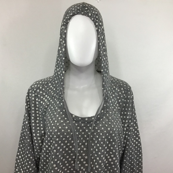 Avenue Gray/White Polka Dot Hoodie - Picture 4 of 11